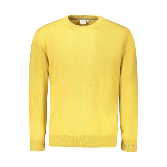Pepe Jeans Crew Neck Cotton Sweater Men Yellow Sweaters